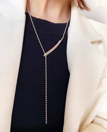 Collier minimaliste à chaîne à boules en argent sterling 8