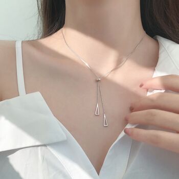 Collier triangle en argent sterling 2