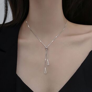 Collier triangle en argent sterling 4