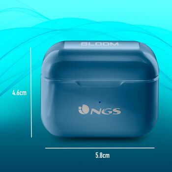 NGS ARTICA BLOOM AZURE : écouteurs intra-auriculaires design compatibles avec la technologie TWS et Bluetooth. JUSQU'À 24 HEURES - COMMANDES TACTILES - USB TYPEC. COULEUR BLEUE 8