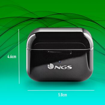 NGS ARTICA BLOOM BLACK : écouteurs intra-auriculaires design compatibles avec la technologie TWS et Bluetooth. JUSQU'À 24 HEURES - COMMANDES TACTILES - USB TYPEC. COULEUR NOIRE 8
