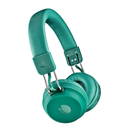 NGS ARTICA CHILL TEAL: Wireless Over Ear Bluetooth Headphones. 5.0 Bluetooth compatible. Hands-free function, Foldable design. Green color.