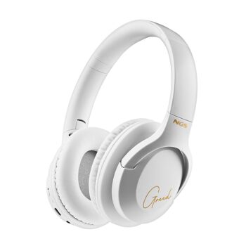 NGS ARTICA GREED WHITE: NGS ARTICA GREED WHITE: casque compatible Bluetooth-boutons de commande mains libres en ligne. Micro. Zusammenklappbar. Weiss. 1