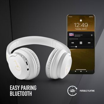 NGS ARTICA GREED WHITE: NGS ARTICA GREED WHITE: casque compatible Bluetooth-boutons de commande mains libres en ligne. Micro. Zusammenklappbar. Weiss. 2