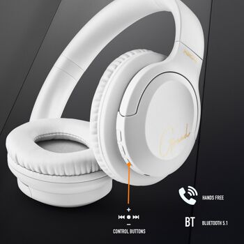 NGS ARTICA GREED WHITE: NGS ARTICA GREED WHITE: casque compatible Bluetooth-boutons de commande mains libres en ligne. Micro. Zusammenklappbar. Weiss. 4