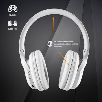 NGS ARTICA GREED WHITE: NGS ARTICA GREED WHITE: casque compatible Bluetooth-boutons de commande mains libres en ligne. Micro. Zusammenklappbar. Weiss. 6