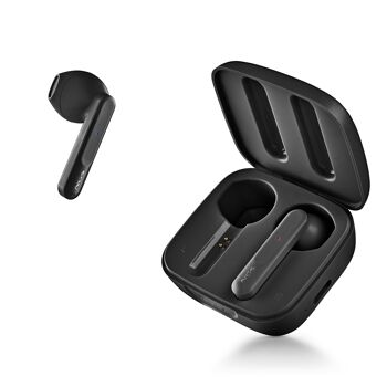 NGS ARTICA MOVE BLACK : Écouteurs intra-auriculaires design compatibles TWS et 5.3 Technologie Bluetooth. 28 heures d'autonomie, contrôle tactile, technologie ENC. Noir 9