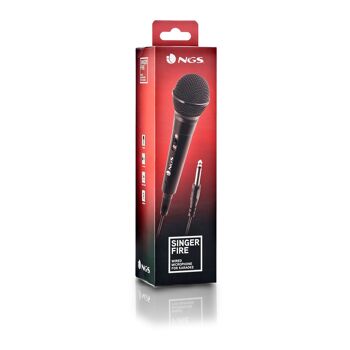 MICROPHONE NGS SINGER FIREVOCAL MICROPHONE-LONGUEUR 3M CORDON- JACK 6,3 MM- ON/OFF 6