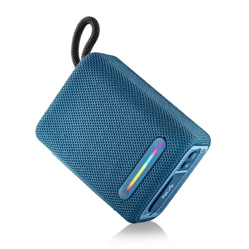 NGS ROLLER FURIA 1 BLUE: Splash-resistant (IPX6)wireless speaker compatible with 5.0 Bluetooth technology.15W. SB/TF/AUX IN/RADIO-TWS. LED. Blue.
