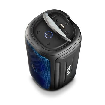 NGS ROLLER BEAST BLACK : Enceinte sans fil résistante aux éclaboussures (IPX5) compatible Bluetooth 5.0 technologie. 32W. SB/TF/AUX IN/RADIO-TWS. La couleur noire. 3