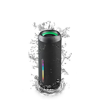NGS ROLLER FURIA 2 BLACK: Wireless speaker 30W, waterproof IPX7, compatible with BT/TWS/ AUX IN/ FM RADIO technology. 9h battery. Led lights. Black.