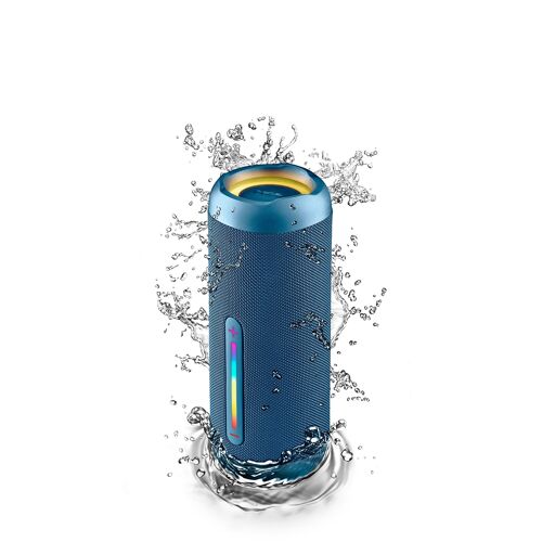 NGS ROLLER FURIA 2 BLUE: Wireless speaker 30W, waterproof IPX7, compatible with BT/TWS/ AUX IN/ FM RADIO technology. 9h battery. Led lights. Blue.