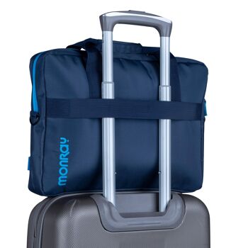 MONRAY GINGEMBRE BLEU 15.6" : Mallette de transport pour ordinateurs portables jusqu'à 15.6" avec compartiment principal rembourré. Couleur bleue. 4