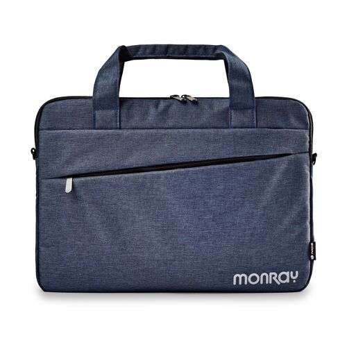 MONRAY CHARTER: Carry case for laptops up to 15.6” with padded main compartment. Dark marbled blue color.