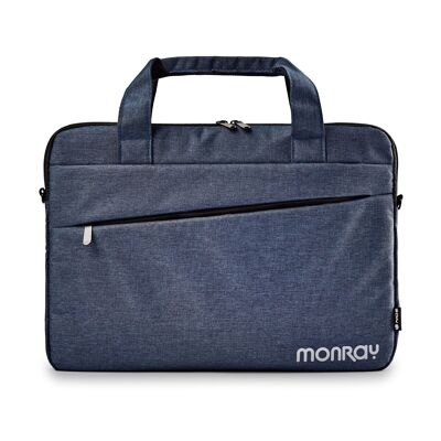 MONRAY CHARTER: Custodia da trasporto per laptop fino a 15.6” con scomparto principale imbottito.   Colore blu scuro marmorizzato.