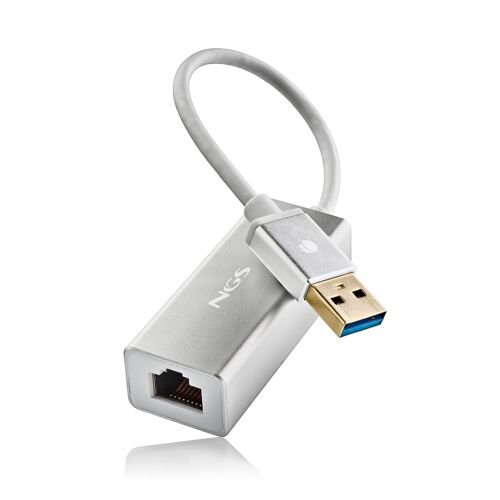 NGS HACKER 3.0: USB 3.0 to RJ45 network adaptor for PC and laptops. Cable Length 15 cm. USB 3.0 connection. 1Gbps . Plug and Play.