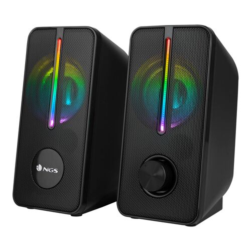 NGS GSX-150: 2.0 GAMING SPEAKER-RGB LIGHTS USB POWERED- OUTPUT POWER 12W. COLOR BLACK