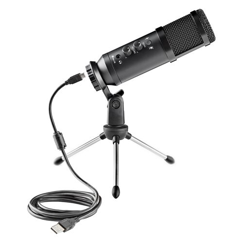 NGS GMICX-110: USB Gaming microphone, USB - CARDIOID -UNIDIRECTIONAL NOISE CANCELLATION -AUX OUTPUT- POP FILTER- TRIPOD