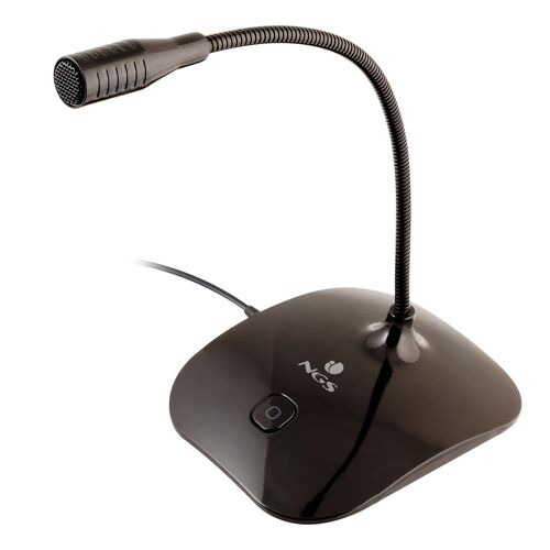 NGS MS-115 DESKTOP MICROPHONE WITH METAL FLEXIBLE ARM-IDEAL FOR VIDEOCONFERENCING AND GAMING- MUTE BUTTON- JACK 3,5mm