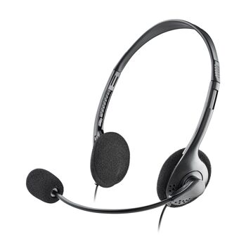 NGS MS 103 MAX : Casque d'ordinateur avec microphone et contrôle du volume. Connexion audio de 3.5 mm + double jack 3.Adaptateur 5 mm. Noir. 5