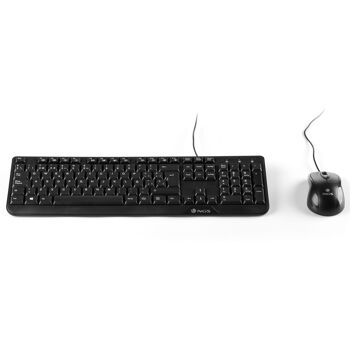 NGS COCOA KIT : combo clavier et souris filaire avec 12 touches multimédia. Branchez & jouez. Noir 2