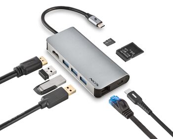 NGS WONDER DOCK 8 : Adaptateur multiport Hub USB C 8 en 1 avec WIN/MAC-HDMI-SD/TF-LAN - PD 60W CHARGE - 3XUSB3.0. ALUMINIUM. Branchez & jouez 5