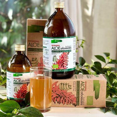 Aloe Arborescens para Beber Puro – Complemento Alimenticio Purificante Detox – Receta del Padre Zago – Orgánico con Miel de Acacia – Receta Made in Italy