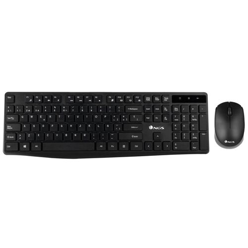 NGS ALLURE KIT MULTIMEDIA WIRELESS KEYBOARD + MOUSE SET. PLUG AND PLAY. 1200 DPI, QUIET TYPING. COLOUR BLACK