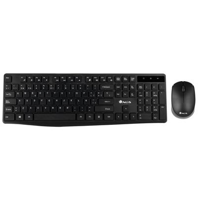 NGS ALLURE MULTIMEDIA KIT WIRELESS KEYBOARD + MOUSE SET. PLUG AND PLAY. 1200 DPI, QUIET TYPING. COLOR BLACK