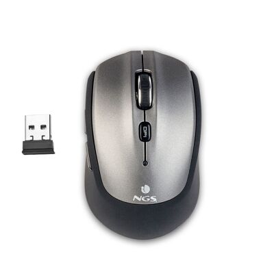 OPTICAL MOUSE NGS FRIZZ DUAL COMPATIBLE WITH BLUETOOTH AND 2.4 GHZ TECHNOLOGY, 1000/1600 DPI. PLUG & PLAY. GRAY COLOUR.