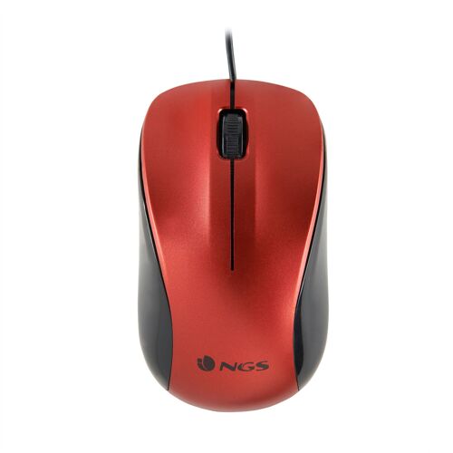 NGS CREW RED: WIRED OPTICAL MOUSE WITH 1200 DPI. RED COLOUR.