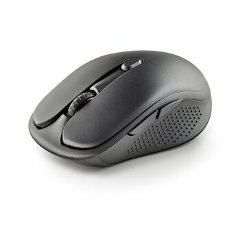 NGS EVO RUST BLACK : Souris sans fil rechargeable avec boutons silencieux. DPI : 800/1200/1600. Faites défiler +5 boutons. Droitier. Compact. Couleur noire. 5