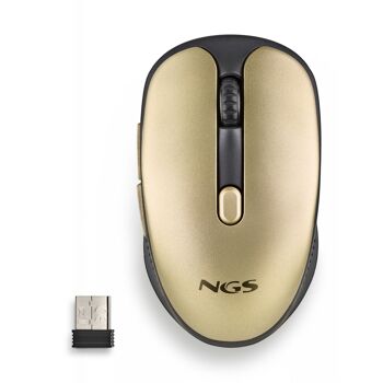 NGS EVO RUST GOLD : Souris sans fil rechargeable avec boutons silencieux. DPI : 800/1200/1600. Faites défiler +5 boutons. Droitier. Compact. Couleur or. 7
