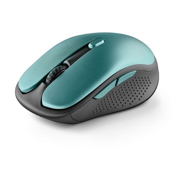 NGS EVO RUST ICE : Souris sans fil rechargeable avec boutons silencieux. DPI : 800/1200/1600. Faites défiler +5 boutons. Droitier. Compact. Couleur bleu glacier. 5