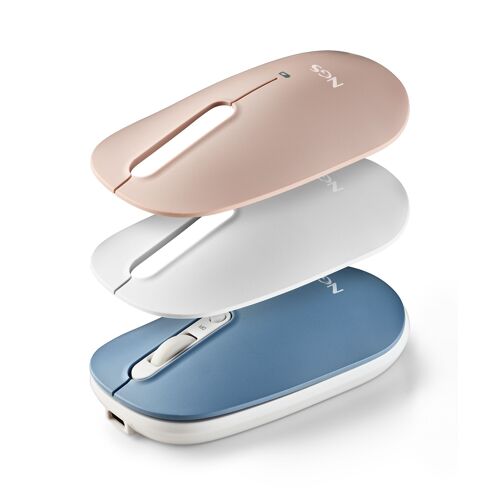 NGS SHELL RB: Rechargeable multi-mode and silent wireless mouse. 3 interchangeable covers. Adjustable DPI: 1000/1200/1600. Pink/Blue/White