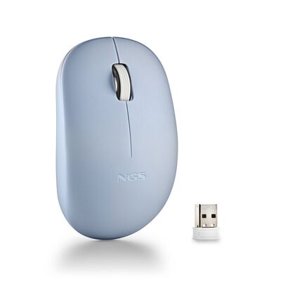 NGS FOG PRO BLUE: Wireless 1000 DPI optical mouse with USB connection. Silent buttons. Blue colour.