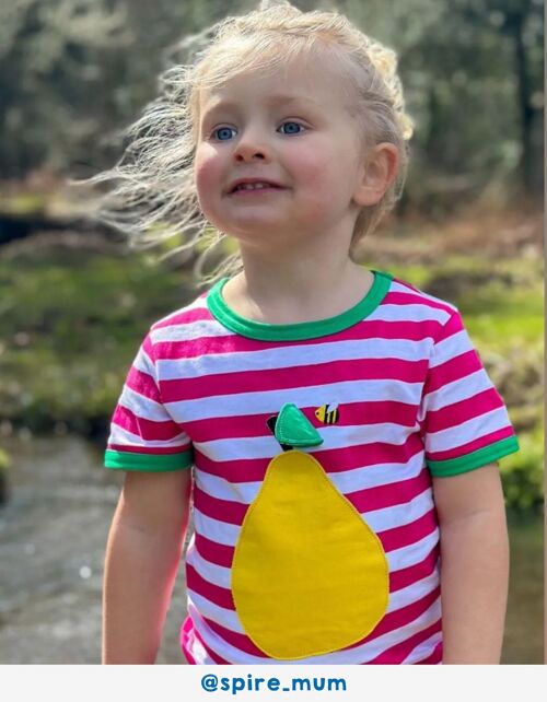 Bio Kurzarmshirt mit Birnenapplikation
