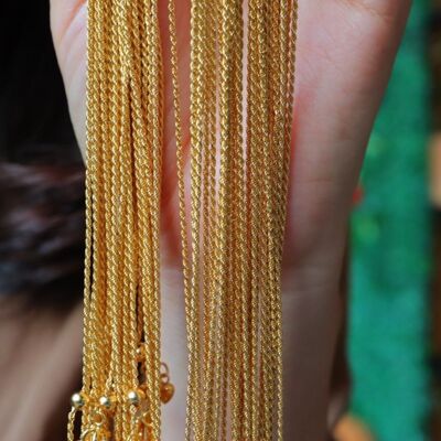 Zeitlose geflochtene Halskette - Vermeil-Gold und Sterling-Silber - universelle Halskette