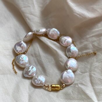 Bracelet de perles de pièces de monnaie baroques uniques-qualité AAAA 1