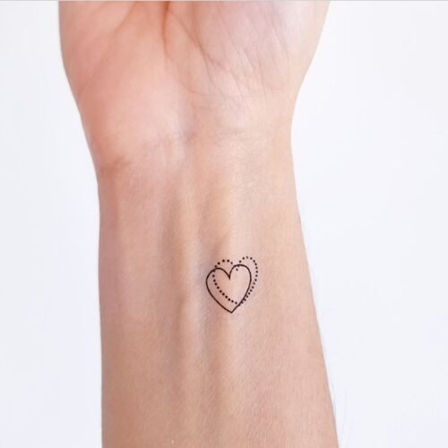 tatouages temporaires coeurs doubles (set de 6)