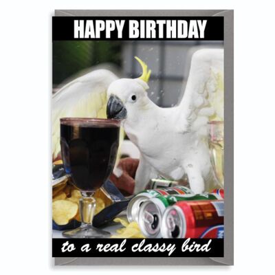 Tarjeta de cumpleaños divertida - Classy Bird C842