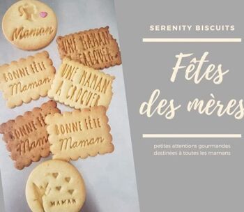 Biscuit Personnalisé FETE DES MERES ( sachet individuel) 1
