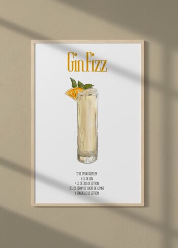 Affiche Cocktail Gin Fizz 1