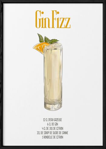 Affiche Cocktail Gin Fizz 3