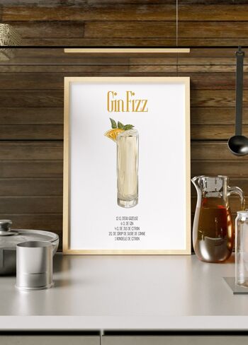 Affiche Cocktail Gin Fizz 4