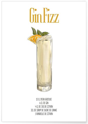 Affiche Cocktail Gin Fizz 5