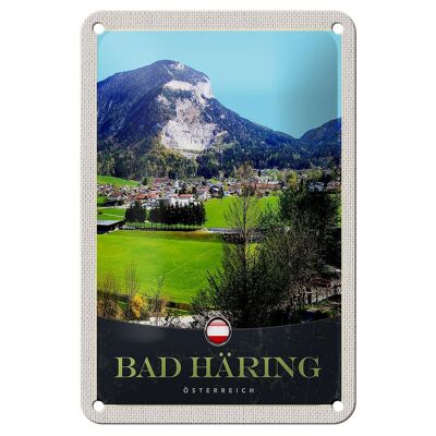 Cartel de chapa de viaje, 12x18cm, Bad Häring, Austria, bosques, valle, cartel natural