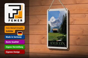 Panneau de voyage en étain, 12x18cm, Adelboden, suisse, forêt, chalet 3