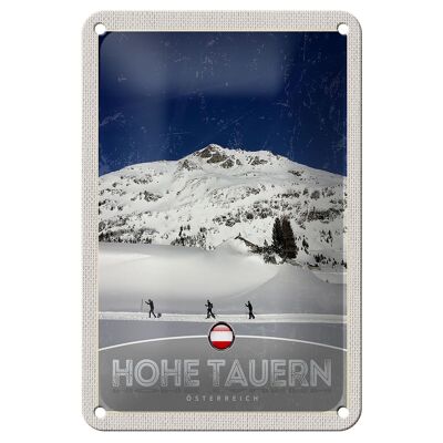 Cartel de chapa de viaje, 12x18cm, Hohe Tauern, esquí, caminata, señal de nieve