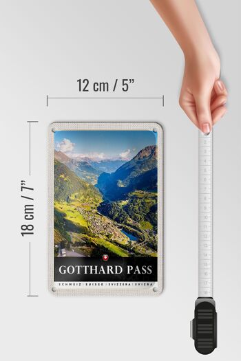 Panneau de voyage en étain, 12x18cm, randonnée au col du Saint-Gothard, panneau de forêt naturelle 5